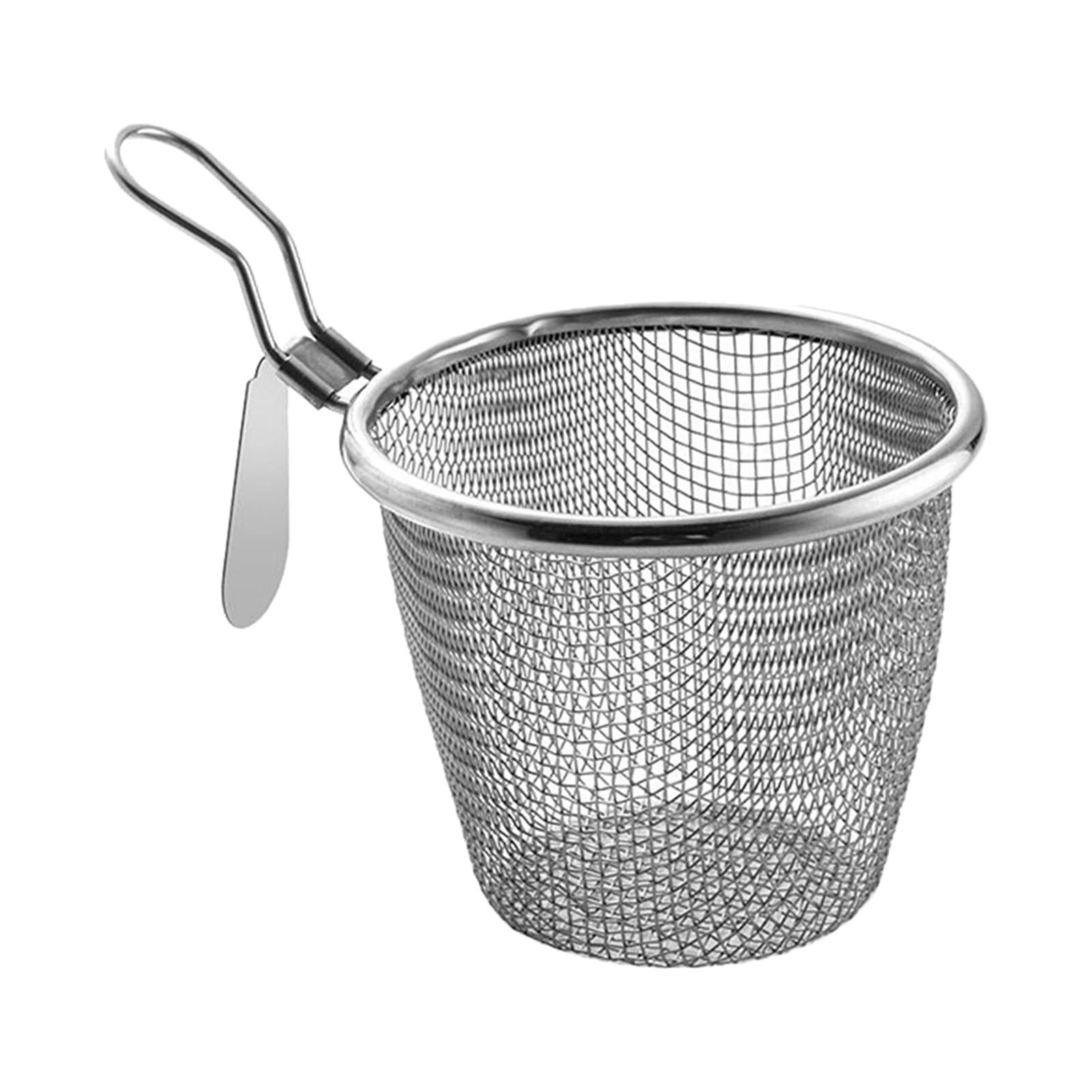 Camping Cooking Noodles - Edelstahl-Siebkorb mit Griff, Küchenutensil, Frittierkorb, Nudelsieb