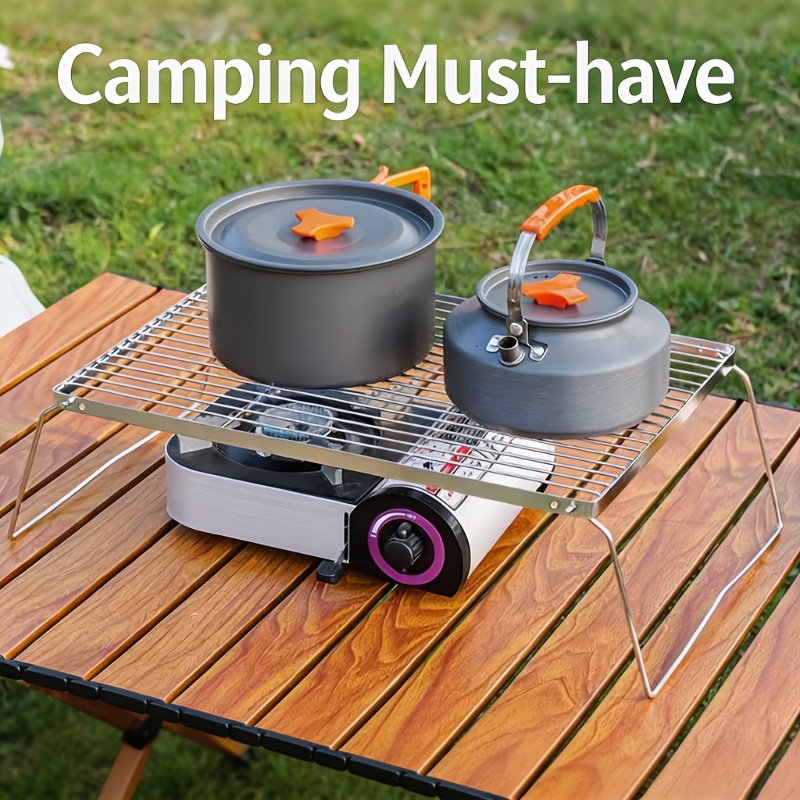 Camping Cooking Device - Tragbarer, faltbarer Lagerfeuerständer aus Edelstahl –