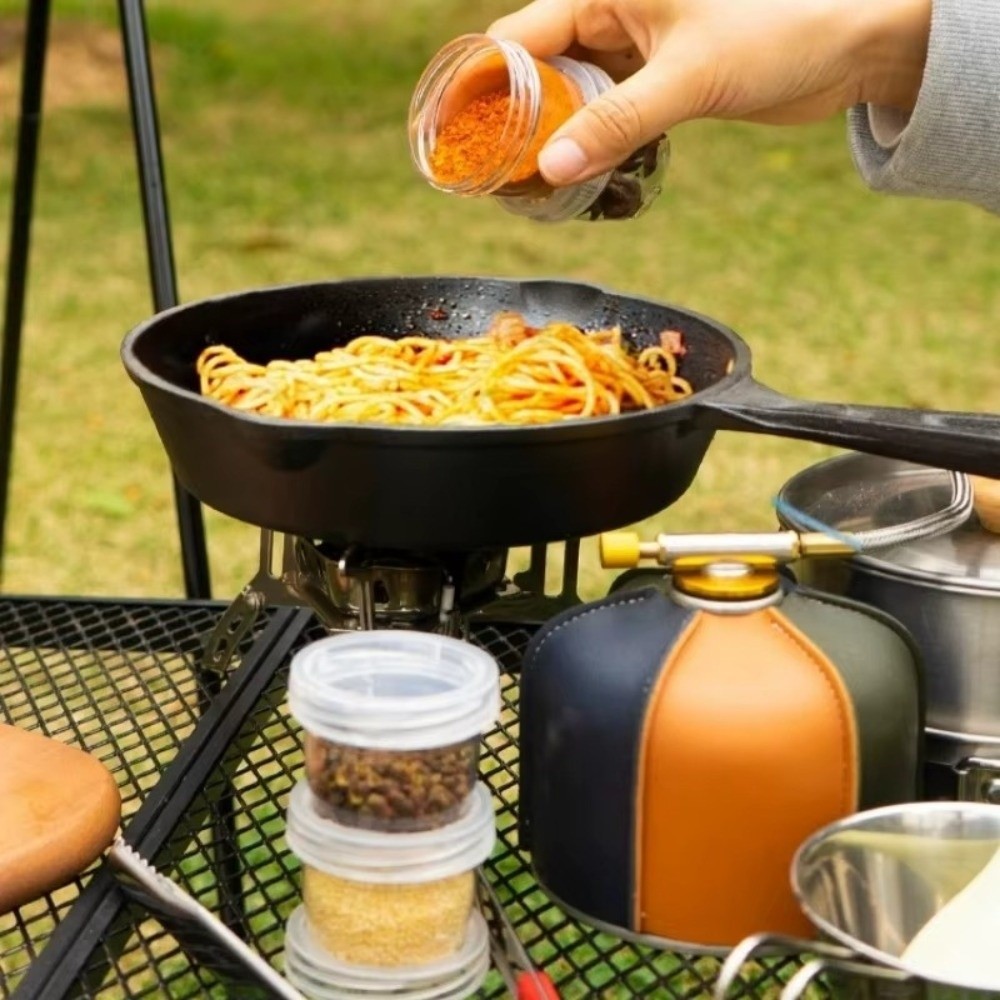 Spice Kit Compact - Tragbares Camping-Gewürzset, 5 Flaschen, durchsichtige Flaschen,