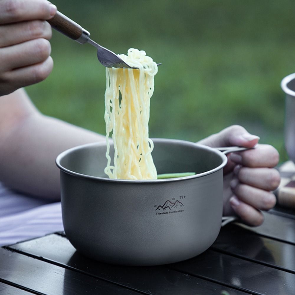 Camping Cooking Noodles - Kompakter Campingtopf aus Titanlegierung, faltbar, tragbar,