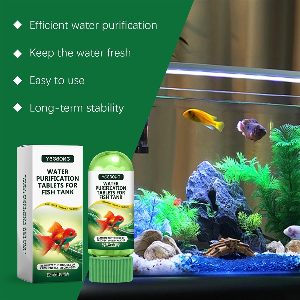 Water Purification Tablet - Wasserreinigungstabletten, umweltfreundlicher Aquarium-Wasserreiniger, schnell wirkende Aquarium-Reinigungslösung,