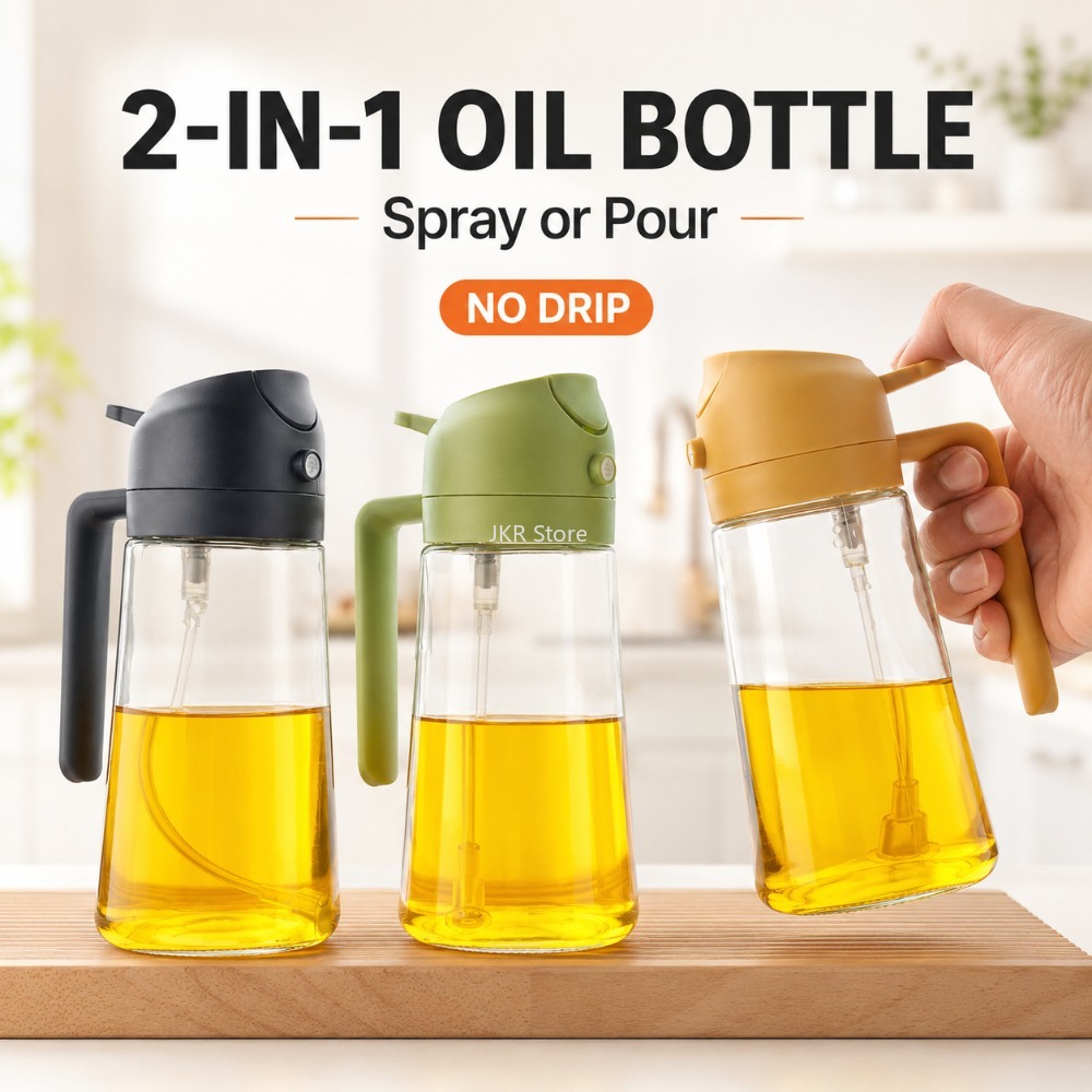 Camping Cooking Oil Bottle - 2-in-1 Olivenöl-Sprühflasche mit großem Fassungsvermögen, Sprüh-