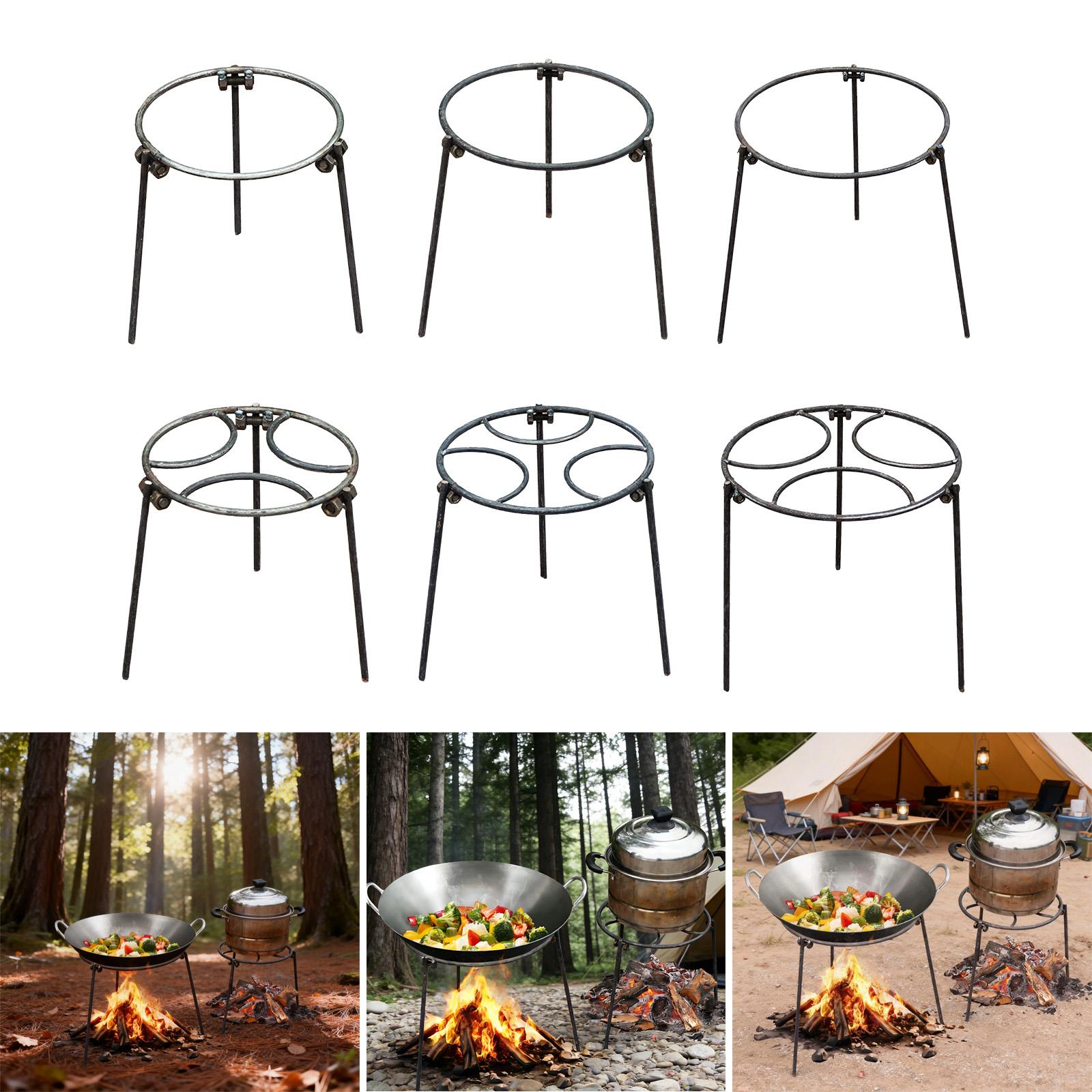 Camping Cooking Open Fire - Klappbares Lagerfeuer-Dreibein, Robuster Topfständer, Grillständer für
