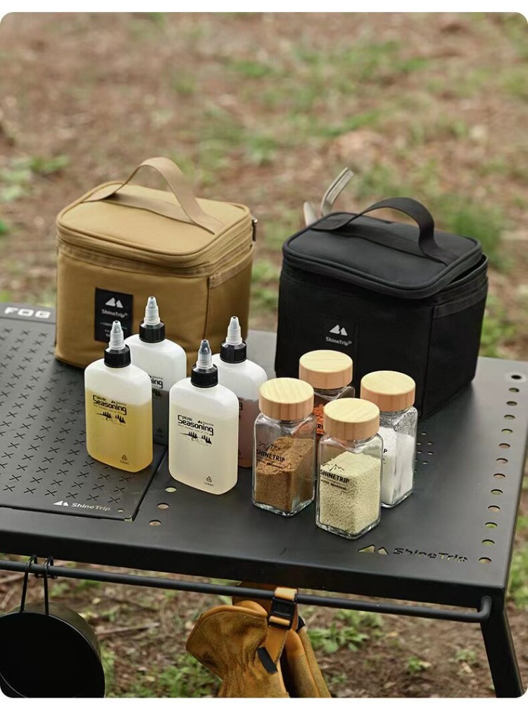 Camping Cooking Oil Bottle - Gewürzflaschen-Set, tragbare Aufbewahrungstasche, Ölspender, Gewürzflasche für