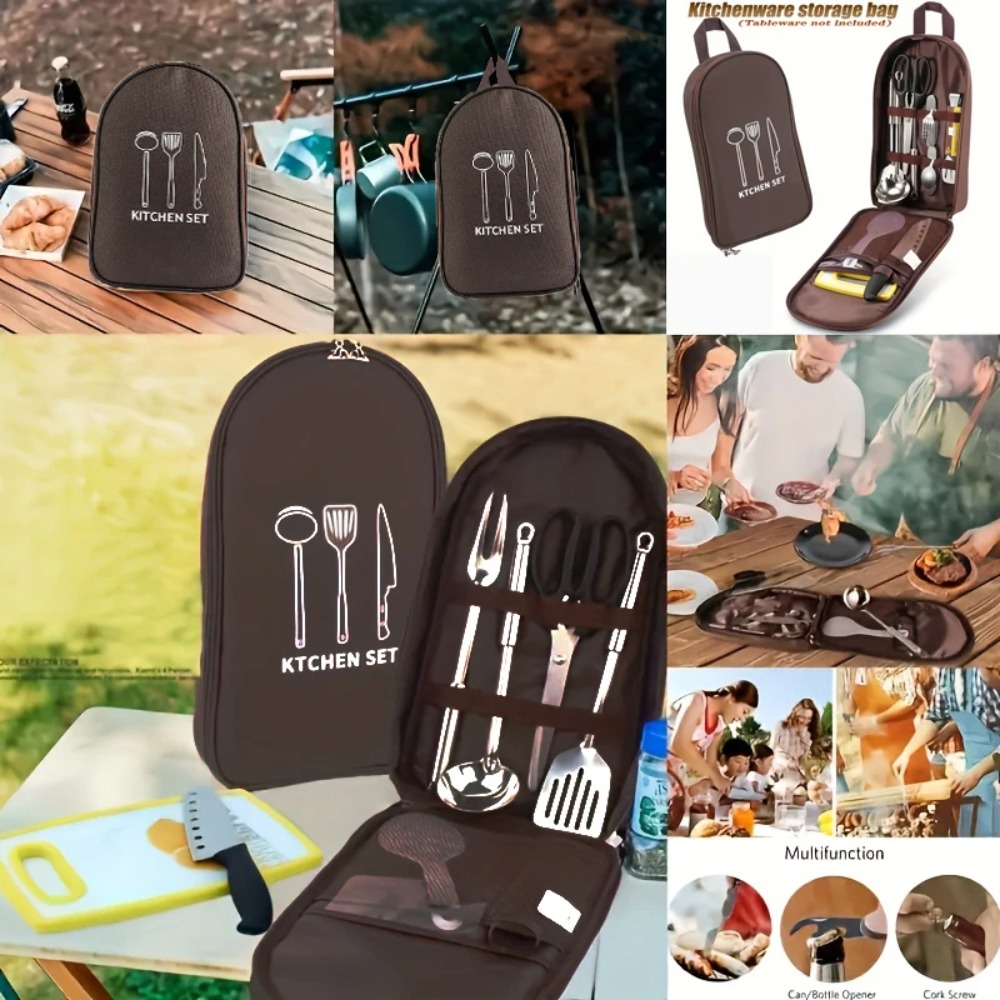 Tragbare Outdoor-Kochtasche, C – Camping Cooking Utensils Storage Bewertung und Preis
