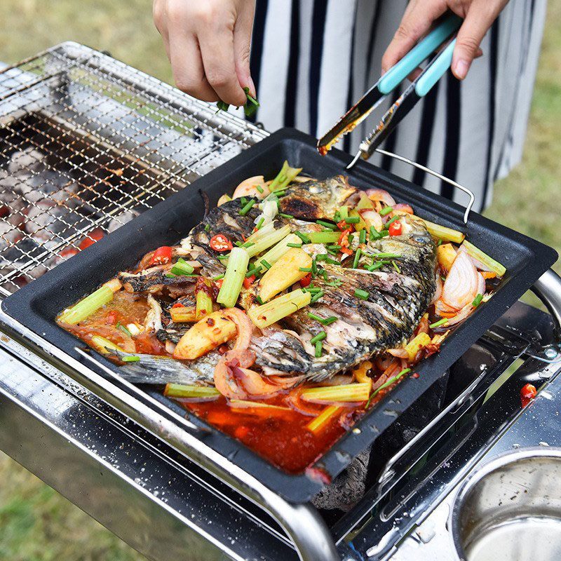 Dicke quadratische Grillpfanne – Camping Cooking Device Bewertung und Preis