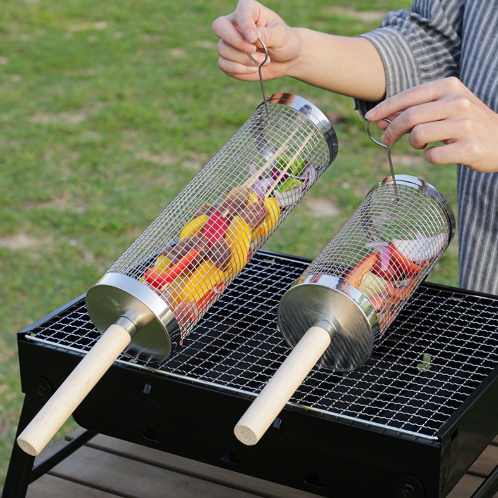 Edelstahl-Rollgrillkorb, drehb – Camping Cooking Device Bewertung und Preis
